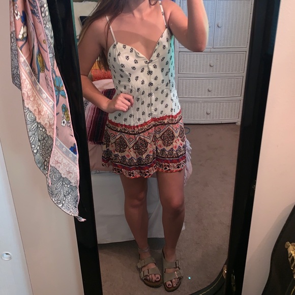 Xhilaration Bohemian Button Up Romper